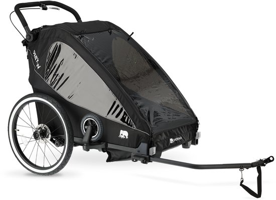 Deryan Luxe Fietskar V2 - fietskar en wandelwagen en hardloopkinderwagen - 2 persoons - Zwart van Deryan — afbeelding 3