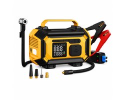 Jump Starter met Compressor - Draagbare Auto Booster met Powerbank 12V