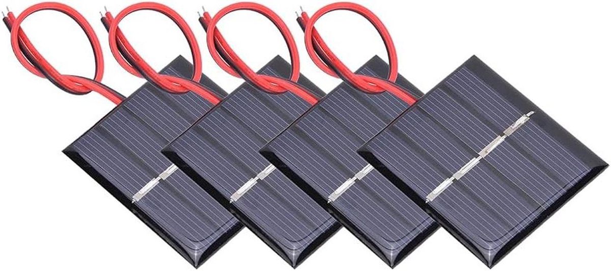 Zonnepaneel Set - Oplaadbord - Kleine Apparaten Laden - Hoge Conversie - 4 Stuks - Zwart