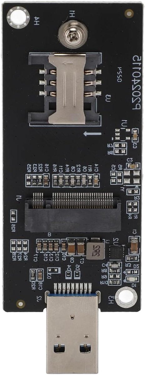 M.2 Naar USB Adapter - WWAN Module Converter - Stabiel Internet - Met Simkaart Slot - 4 Antennes - Zwart