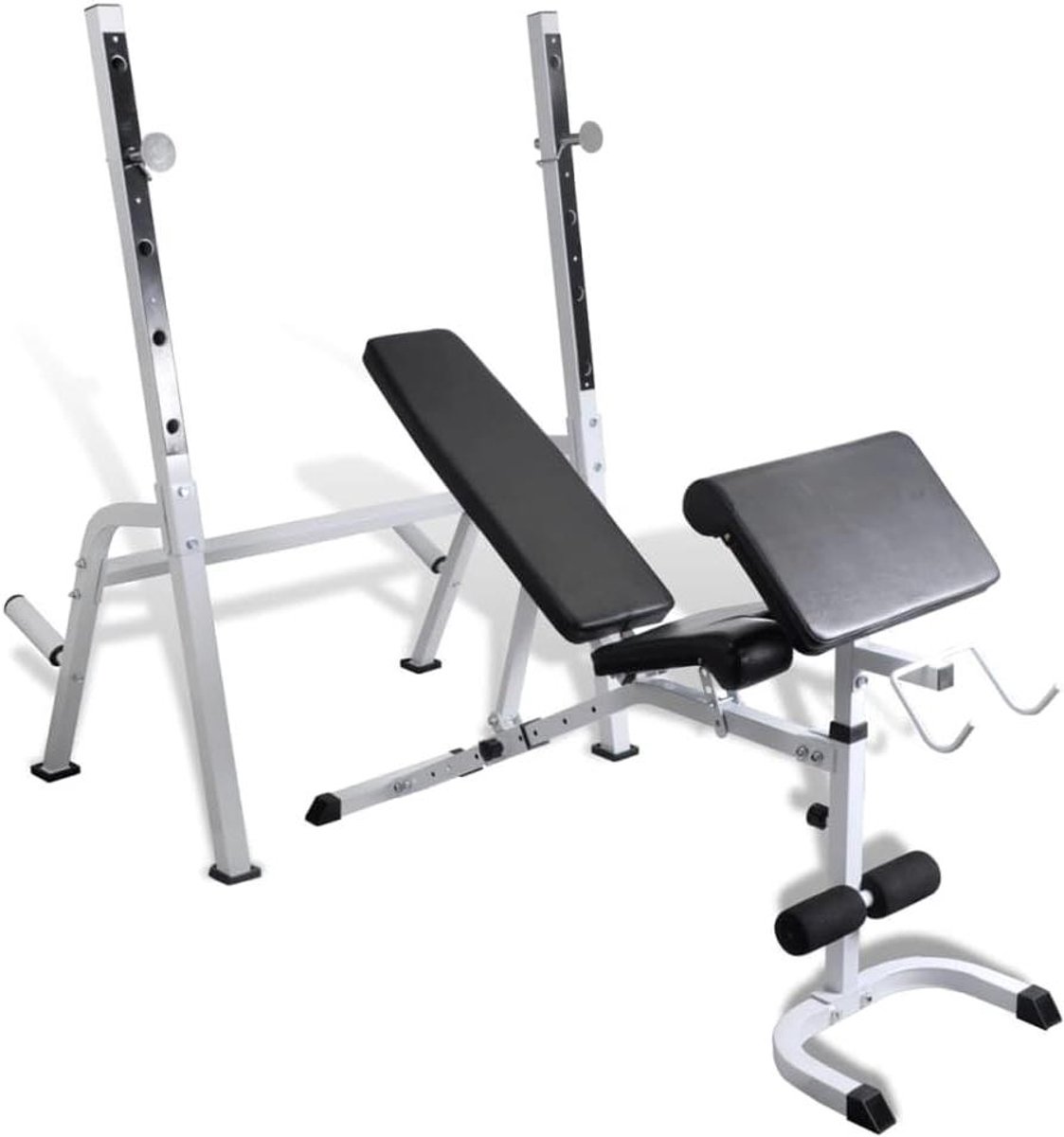 Halterbank - Krachtstation - Thuis trainen - Verstelbare rugleuning - 150 cm lang - Zwart
