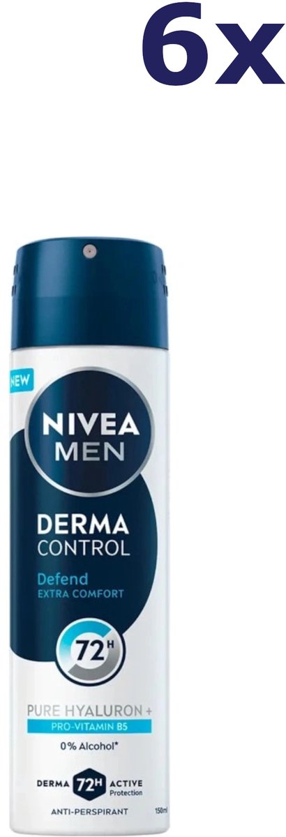 6x Nivea Deospray Men – Derma Control Defend 150 ml