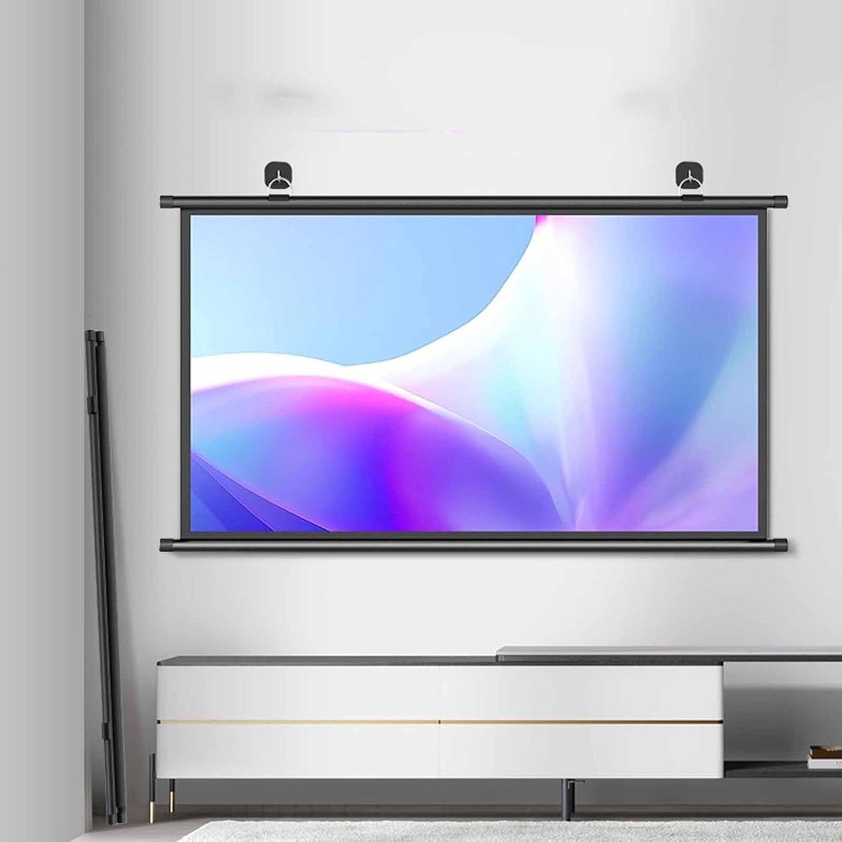 Projectiescherm - Beamerdoek - Thuisbioscoop Ervaring - 4K Ultra HD - 183 cm - Metaal