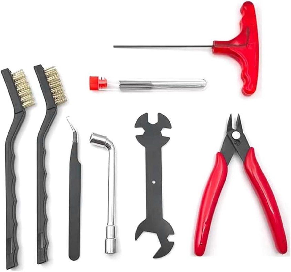 3D-Printer Gereedschapsset - Reinigingsset Nozzle - Onderhoud 3D-printer - Ergonomische Hotend Tool - 17 Delig - Rood