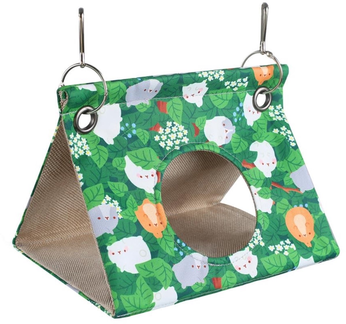 Dailygoods- Vogelhangmat Ademend - Papegaaienhuis - Polyester - Metalen Hangende Gesp - Afmetingen S: 17x10x12cm - Geschikt voor Pioenrozen - Vogelnest
