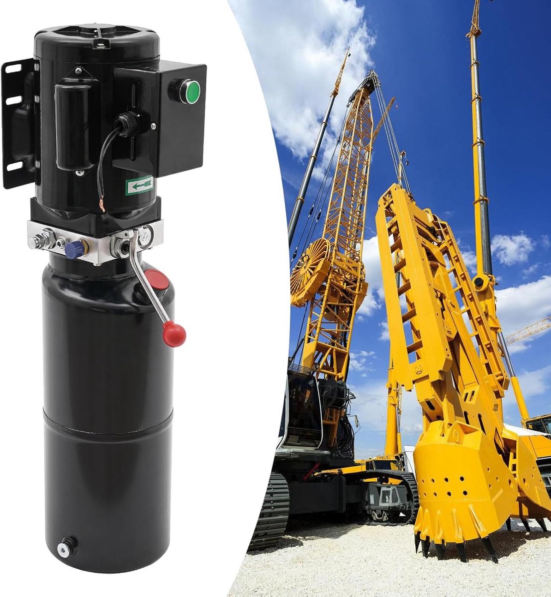 Hydraulische Power Unit - Hydraulische Pomp Aggregaat - Autoliften Bedienen - Duurzaam Staal Spuitgietproces - 10L Oliëtank - Zwart