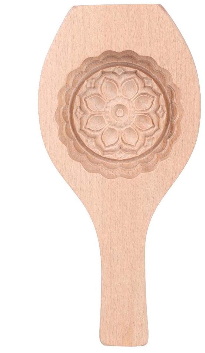 Dailygoods- Cakevorm Houten - Bloemenpatroon - Bakvorm 24,8x11,5 cm - DIY Gebak Tool - Natuurlijk Hout - Veilig en Duurzaam