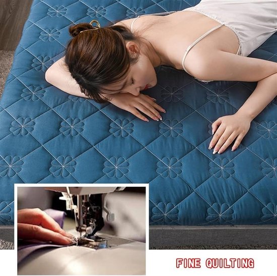 Japanse futon matras - Oprolbaar bed - Comfortabel slapen - Ademend katoen - 90 x 200 cm - Grijs — afbeelding 5