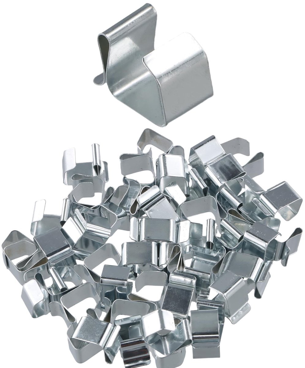 Dailygoods- Gootsteun 50 Stuks - Roestvrij Staal - Multifunctionele Ophanghaken - Decoratie Haakjes - Voor Buitenverlichting - Geschikt voor 300mm Brede Invoegen