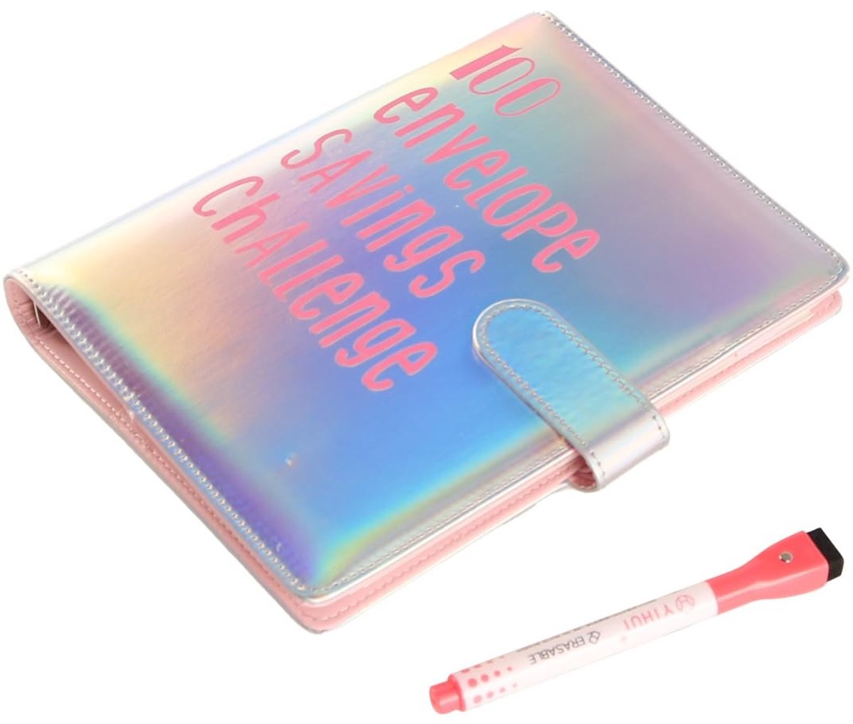 Dailygoods- Spaarboek - Spaarmap met 100 Enveloppen - Spaaruitdaging - Financieel Beheer - Dazzling Silver - Organisatie en Visualisatie