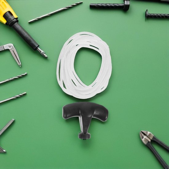 Trekkoord Grasmaaier - Startkoord Vervanging - Motor Starten - Ergonomisch Handvat - 7.5 x 5.8 x 2.5 cm - Zwart — afbeelding 2