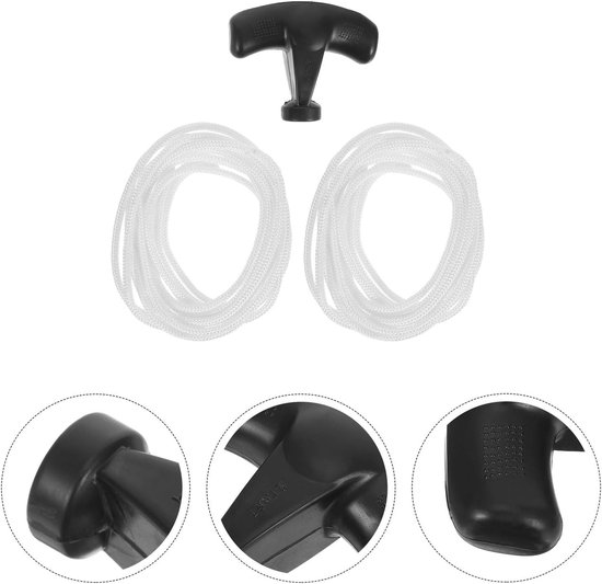 Trekkoord Grasmaaier - Startkoord Vervanging - Motor Starten - Ergonomisch Handvat - 7.5 x 5.8 x 2.5 cm - Zwart — afbeelding 5