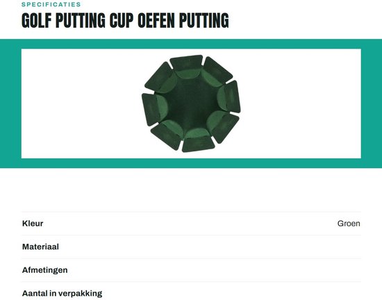 Golf Putting Cup voor Binnen en Buiten - Groen - Putter Training - Oefen Putting Hulp van GOLF — afbeelding 3