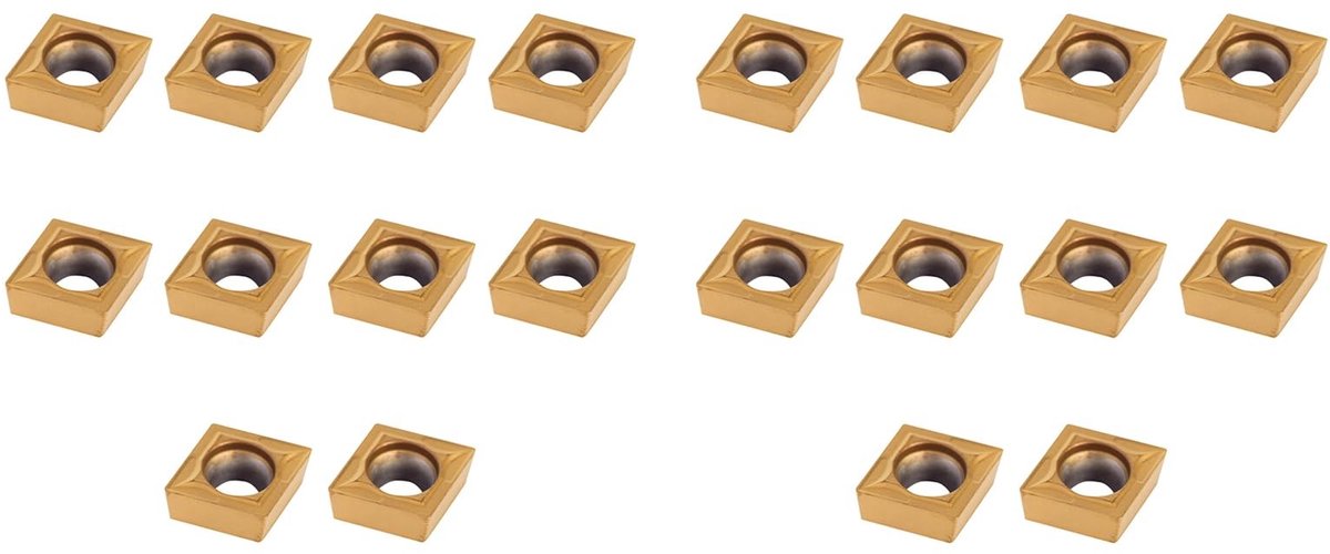 Dailygoods- Wisselplaten 20 Stuks - CNC Hardmetalen Snij-inzetstukken - Hoge Sterkte - Hoge Taaiheid - Duurzaam - Voor Staal/Roestvrij Staal - Snijplaten