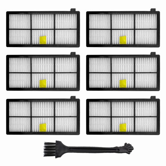 Dailygoods- Filters 8 Stuks - Compatibel met iRobot Roomba 800/900 Serie - Vervangingsonderdelen - Robotstofzuiger Accessoires - Reinigingsborstel Inbegrepen - Stofzuigerfilters