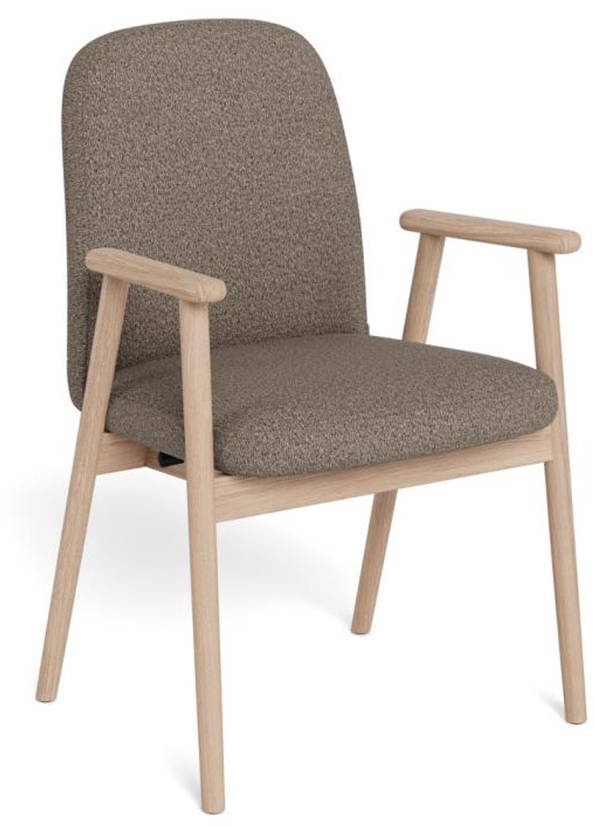 Giga Living Eetkamerstoel Ellen Met Armleuning Cona Taupe Set van 2 - Giga Living Grijs