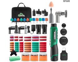 BATOCA S6 Mini Batterij Polijstmachine,DA&RO Polijst machine,Professionele Set voor Detailing en Lakverzorging,12V Auto Polijsten-25mm/50mm/75mm,1000-5000PRM&4200-21000rpm,polijstspons/wolschijf
