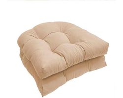 Halfrond Stoelkussen - Zitkussen Buiten - Comfortabel Zitten - Overvulde Vulling - 48 x 48 Cm - Khaki