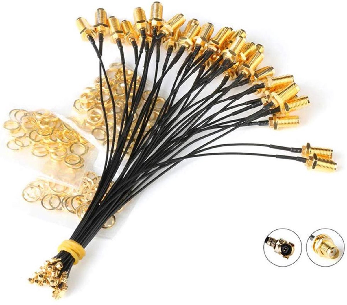 Pigtail Antenne Kabel - Coax Kabel U.FL - Draadloze Verbinding - Lage Verlies - 15 cm - Zwart
