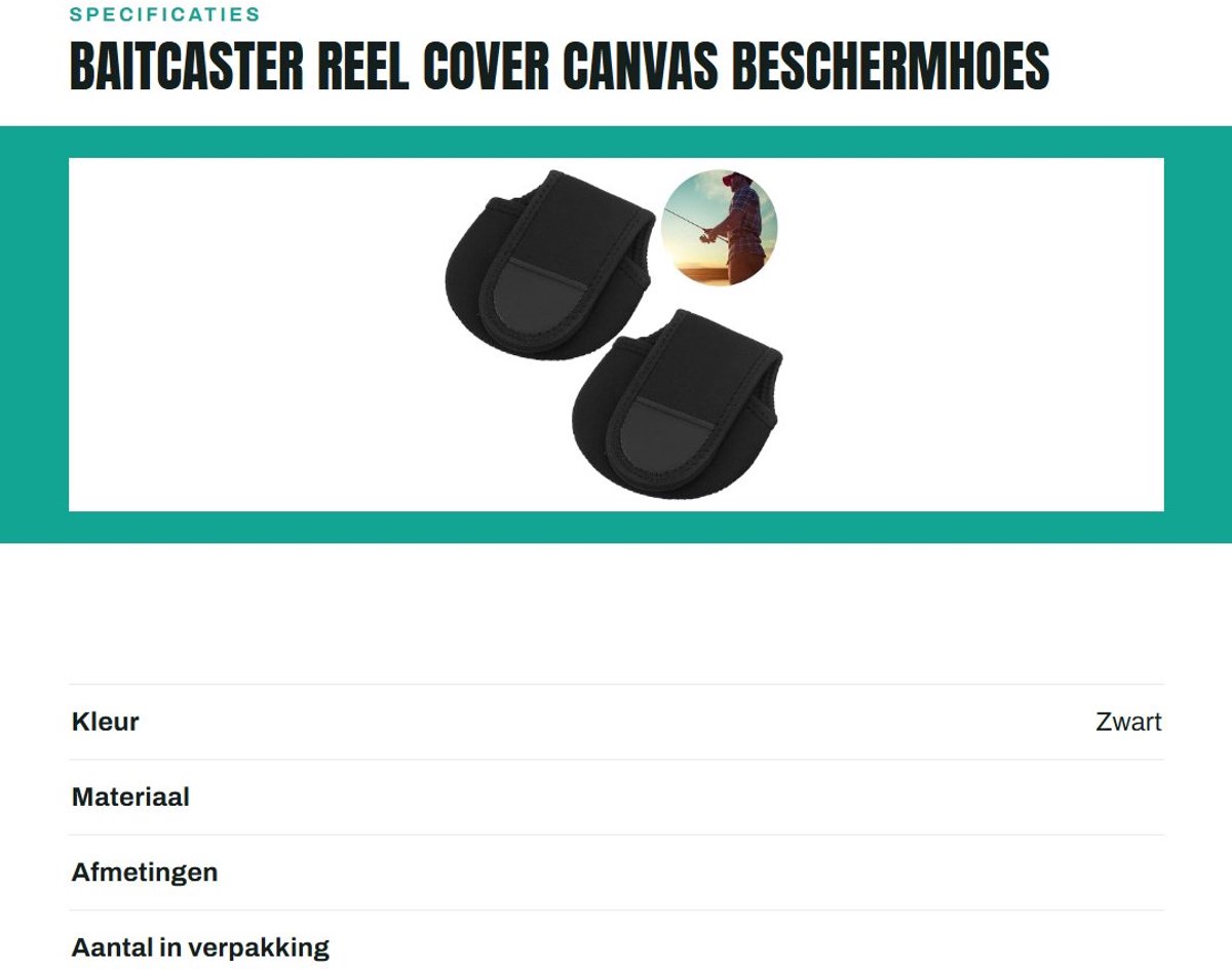 Dailygoods- Reel Cover Waterdicht - Baitcaster Cover - Canvas 2 Stuks - Slijtvast - Schokbestendig - Verstelbaar Ontwerp - Vismolenhoes