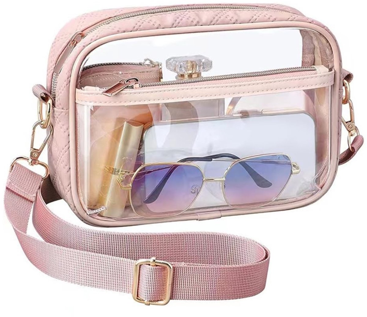 Dailygoods- Crossbody Tas Waterdicht - Transparante PVC Tas - Verstelbare Riem - Slijtvast - Voorvak - Ideaal voor Evenementen - Stadion Tas