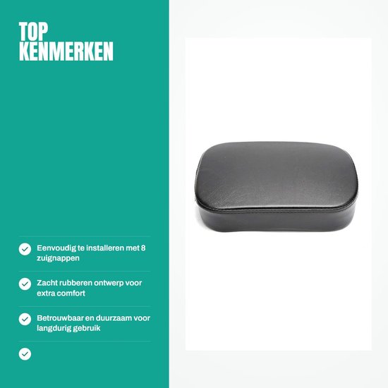 Dailygoods- Passagierszadel Universeel - Motorzadeltassen - Duokussen - Achterzitkussen - 8 Zuignappen - Rubber Design - Motorzadel van Dailygoods — afbeelding 2