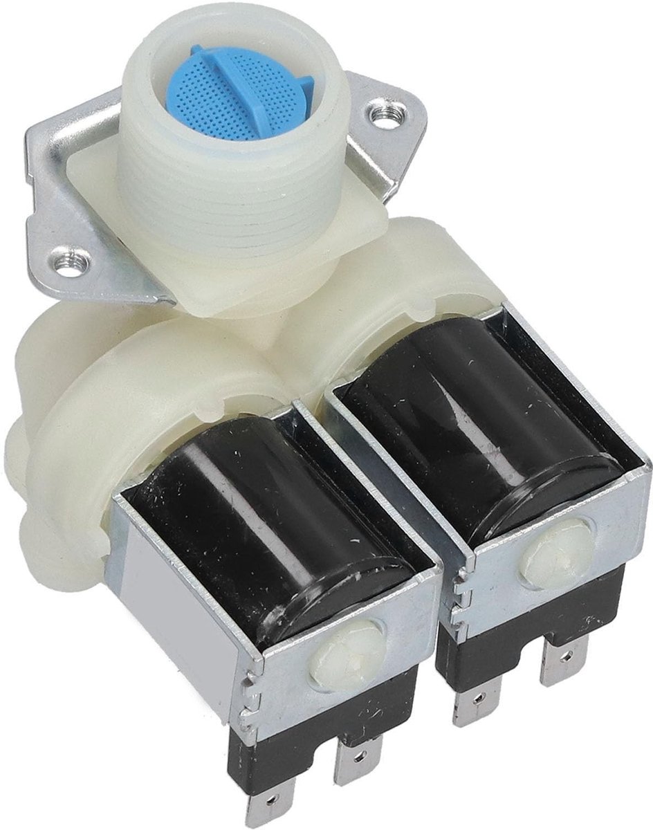 Dailygoods- Waterinlaatklep Dubbele Kopventiel AC220V-240V - Reserveonderdeel - Drumwasmachines - Volledig Automatische Wasmachines - 8x7x6,5 cm - Duurzaam PP/Aluminiumlegering - Wasmachineklep