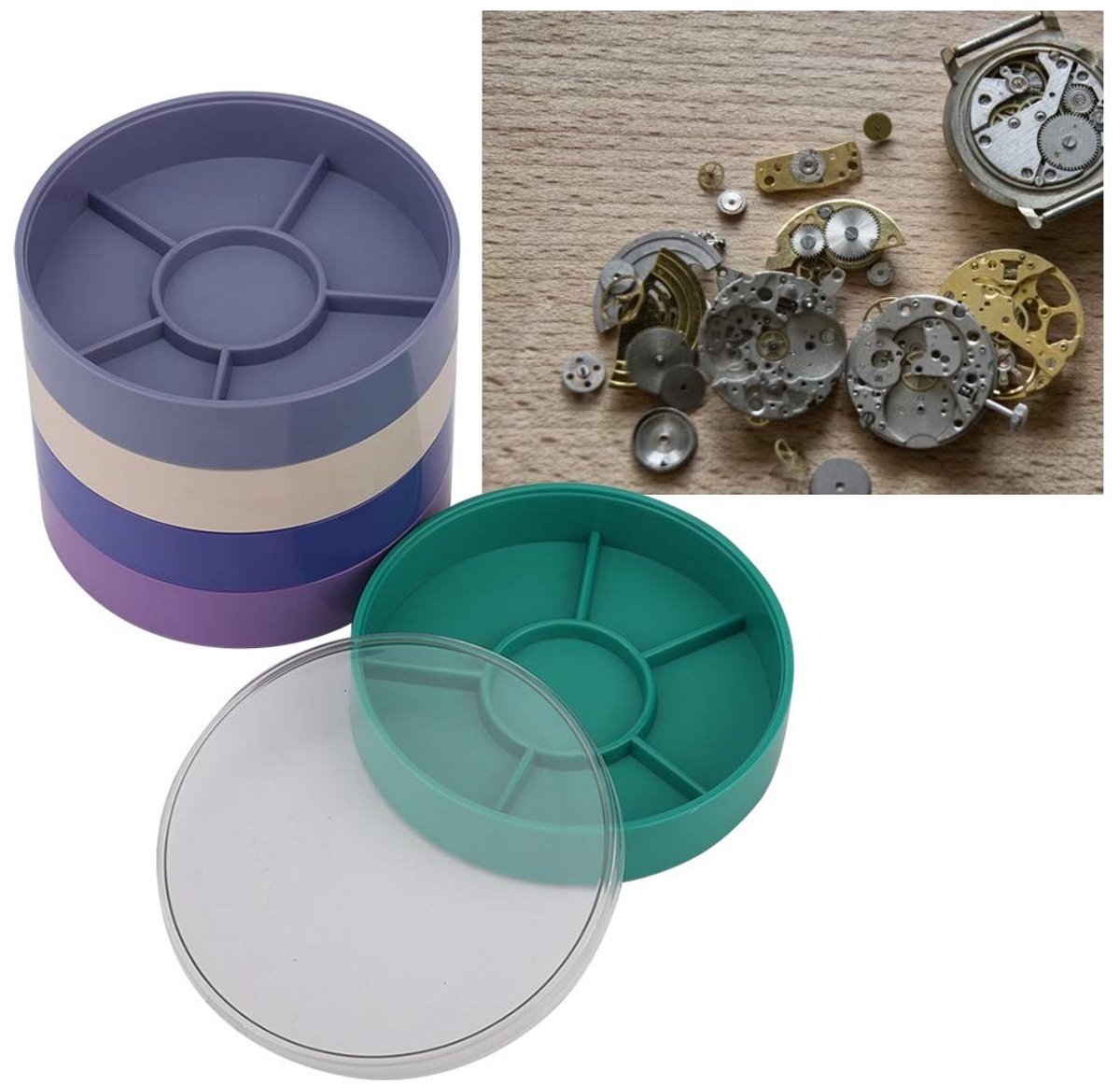 Dailygoods- Opbergdoos 5-laags - Slagvaste Container - Voor Accessoires/Sieraden - Kunsthandwerk - Hoogwaardig Kunststof - Georganiseerd en Gescheiden - Opbergbox