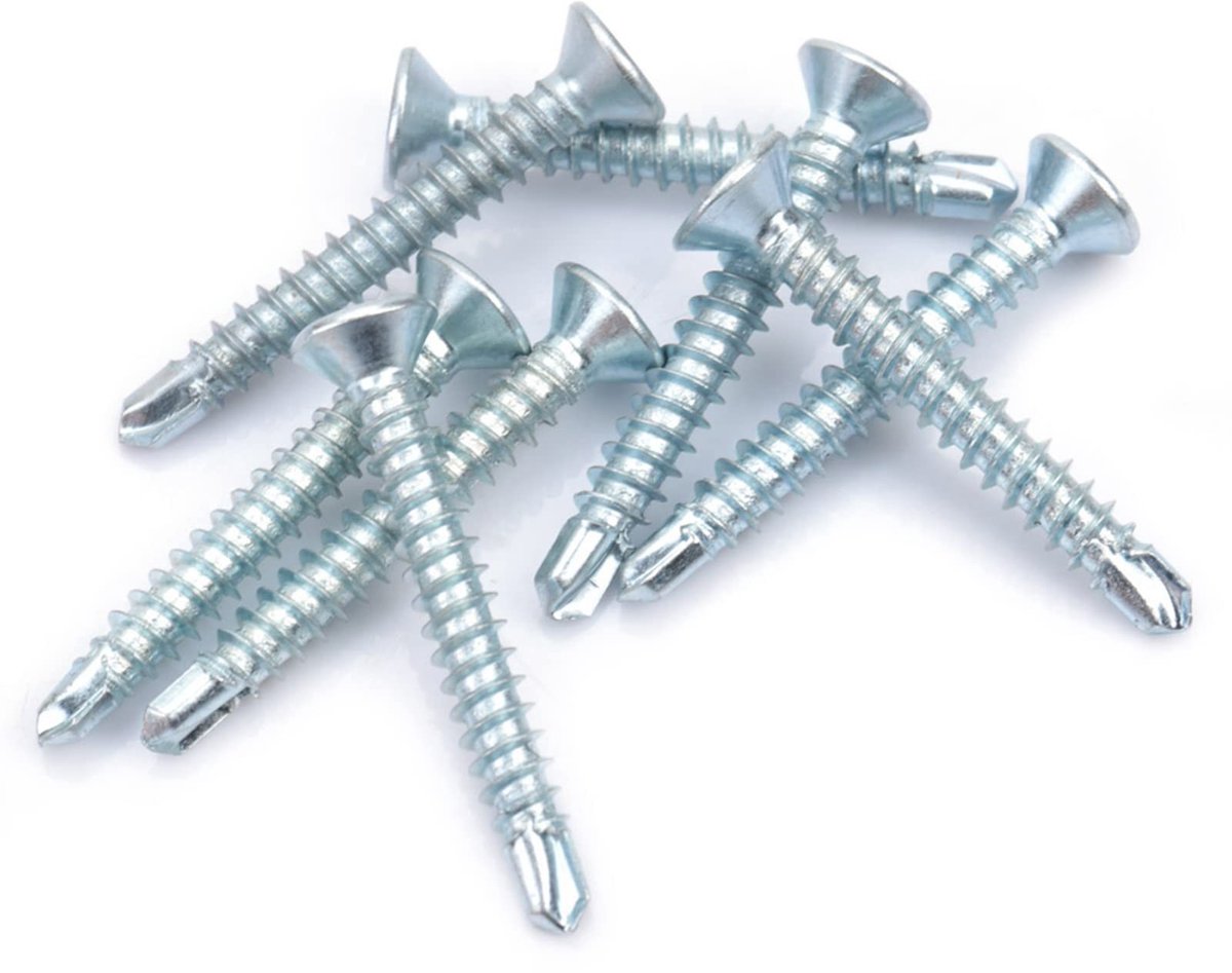 Dailygoods- Zelfborende Schroeven 40 mm - 50 Stuks - Platte Kop - Hoge Onderhoudskracht - Voor Stalen Constructies - Veilig en Eenvoudig te Bedienen