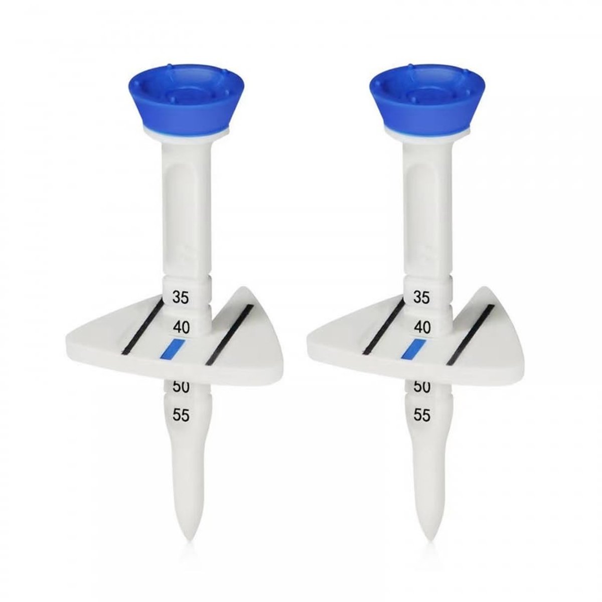 Dailygoods- Golf Tees Verstelbaar - 2 Stuks - Onbreekbaar - ABS Materiaal - Vermindert Wrijving - Driehoekige Richtlijn - Golfaccessoires