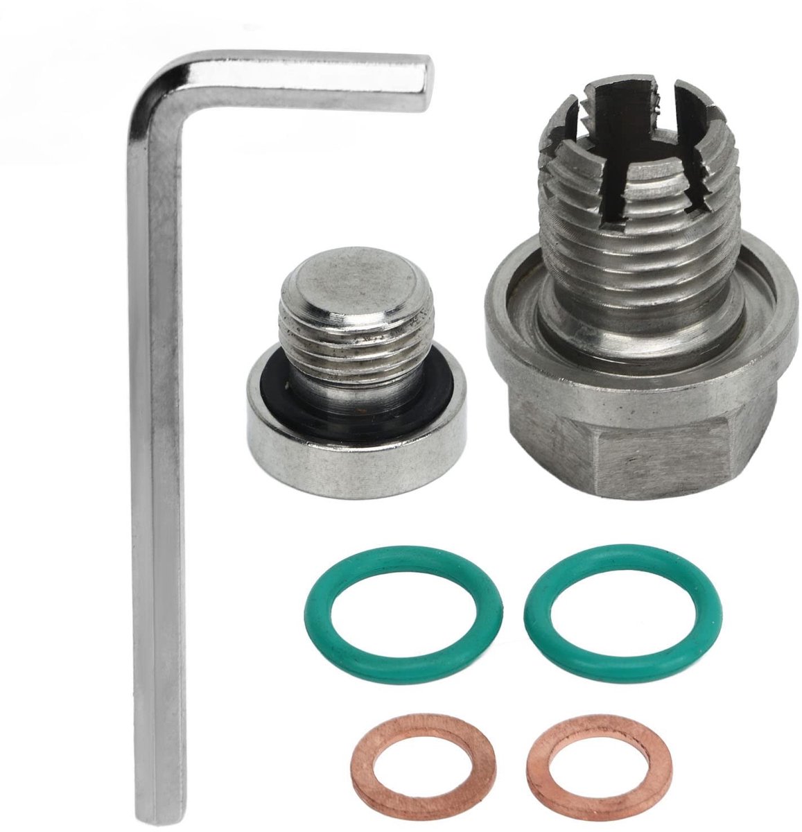 Dailygoods- Olieaftapplug Roestvrij Staal - Zelftappende Reparatieset - Anti-lekkage O-ring - Extra Grote Piggyback - M14.1-1.5x15mm - Eenvoudige Installatie - Afsluitplug
