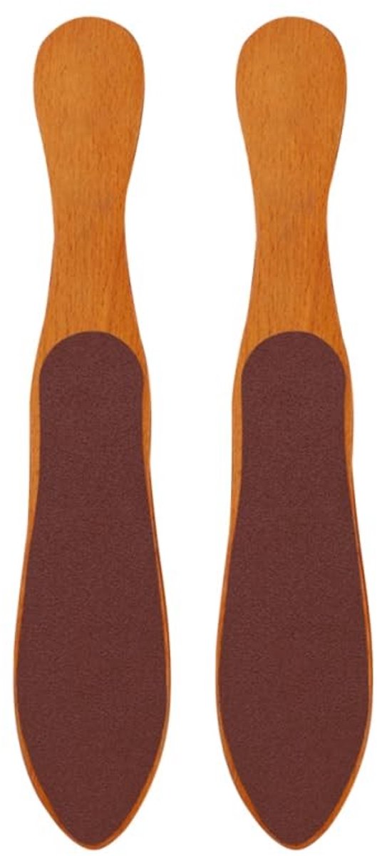 Dailygoods- Voetschuurgereedschap Dubbelzijdig - Voetrasp - Eeltverwijderaar - Pedicuregereedschap - Hielschraper - Houten Vijl