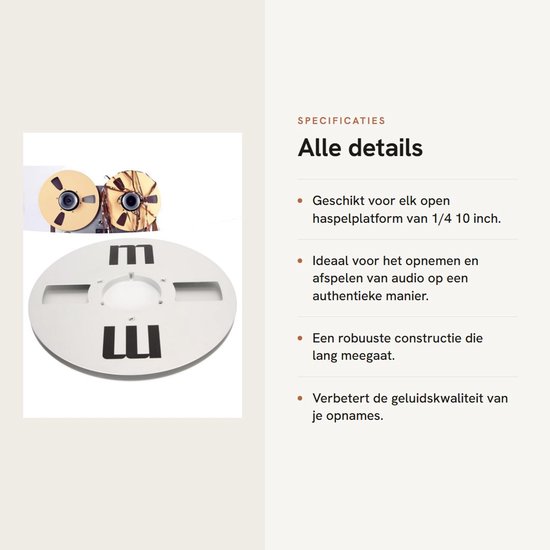 Dailygoods- Tape Reel Aluminium - 1/4 10 Inch - Lege Tape Reel - Universele Open Reel - Schokbestendig - Professioneel Ontwerp - Perfecte Geluidskwaliteit - Opnameband van Dailygoods — afbeelding 3