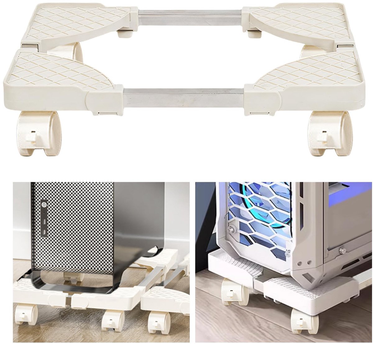 Verstelbare CPU-standaard met Wielen - Universele Computerhouder voor PC Behuizing