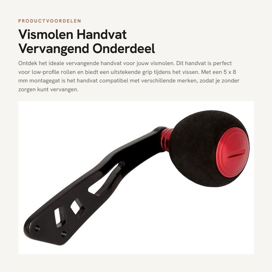 Dailygoods- Vismolen Vervangend Handvat - Metalen Constructie - Compatibel met Low-Profile Rollen - Eenvoudig te Installeren - Duurzaam en Solide - 5 x 8 mm Montagegat - Haspel van Dailygoods — afbeelding 5