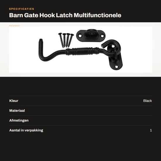 Dailygoods- Schuifhaak 11 cm - Deurslot - Vergrendeling - RVS - Antiroest - Eenvoudige installatie - Traditioneel ontwerp van Dailygoods — afbeelding 5
