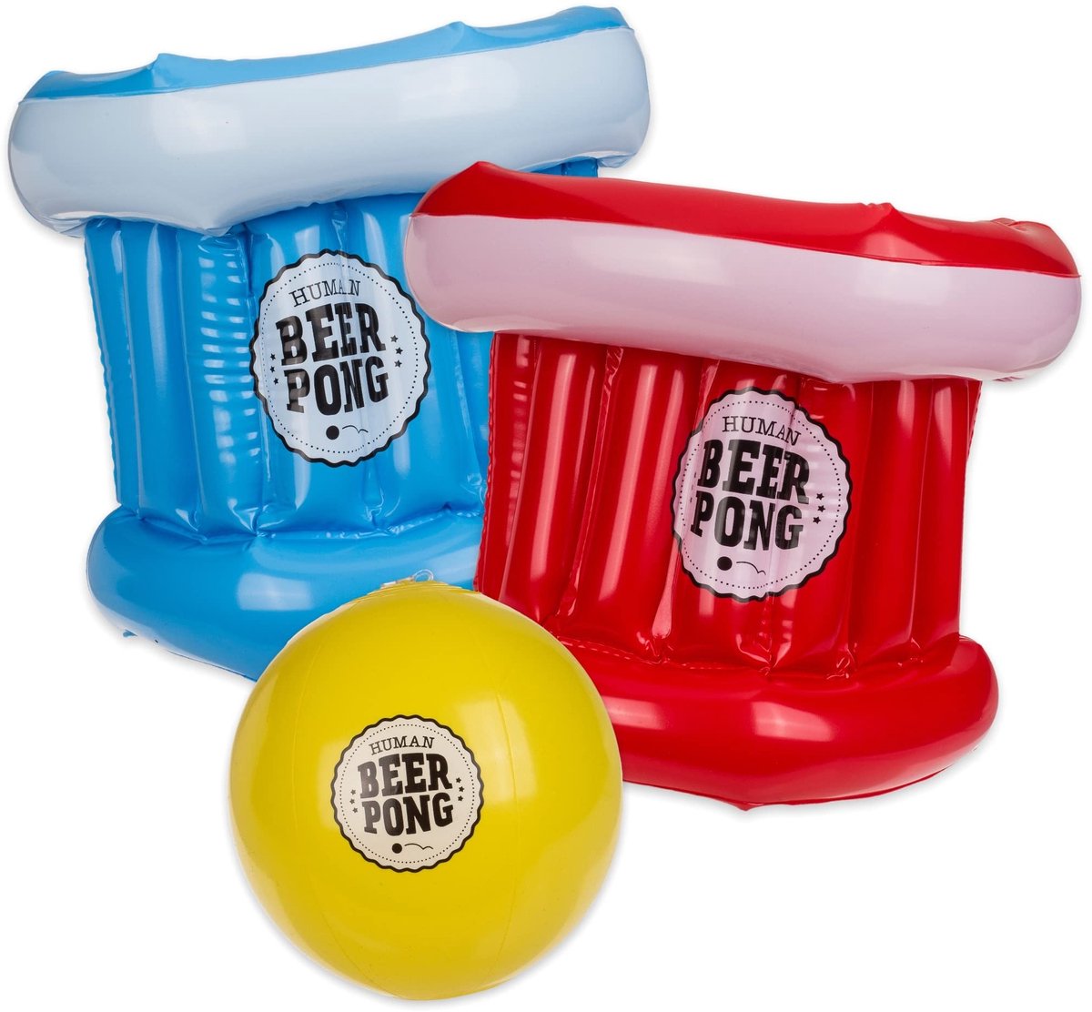Dailygoods- Bierpong Spel - Menselijke Bierpong - Opblaasbare Hoeden - Party Spel - Tuinfeest - Huisfeest - Inclusief 1 Bal - Partyspel