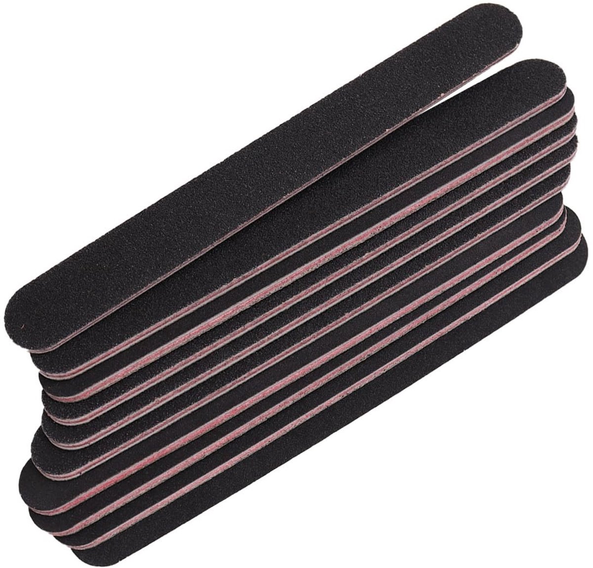 Dailygoods- Nagelvijl Dubbelzijdig 100/180 - Set van 10 - Zwart - Nagelverzorging - Manicure - Slijtvast Materiaal - Nagelvijlen