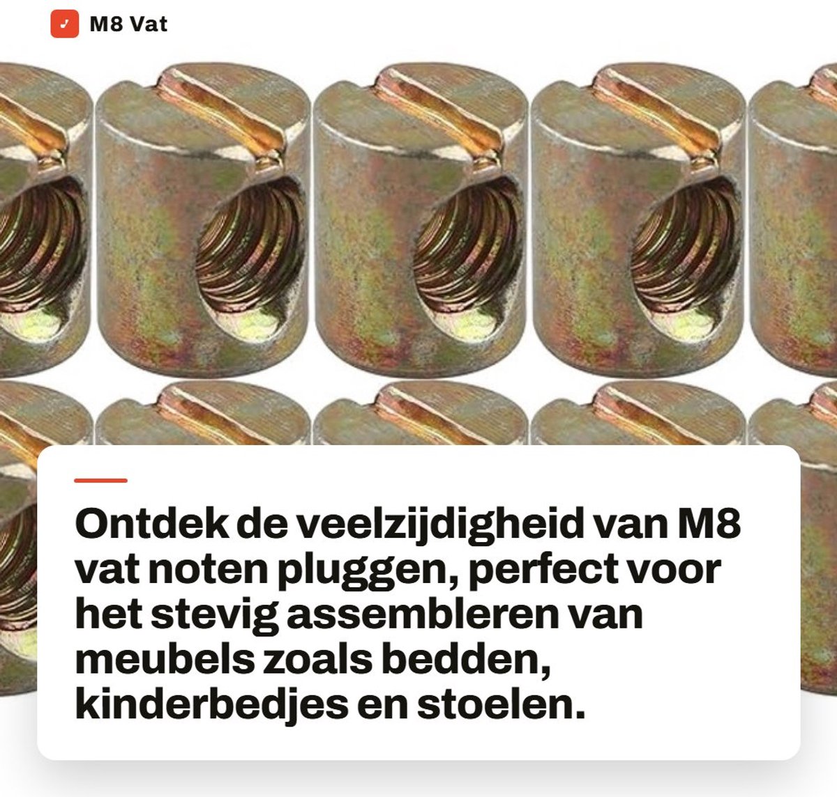 Dailygoods- Sleufmoeren M8 - 10 Stuks - 15mm Lengte - Koolstofstaal - Roestwerend - Voor Meubels en Bedden - Meubelmoeren