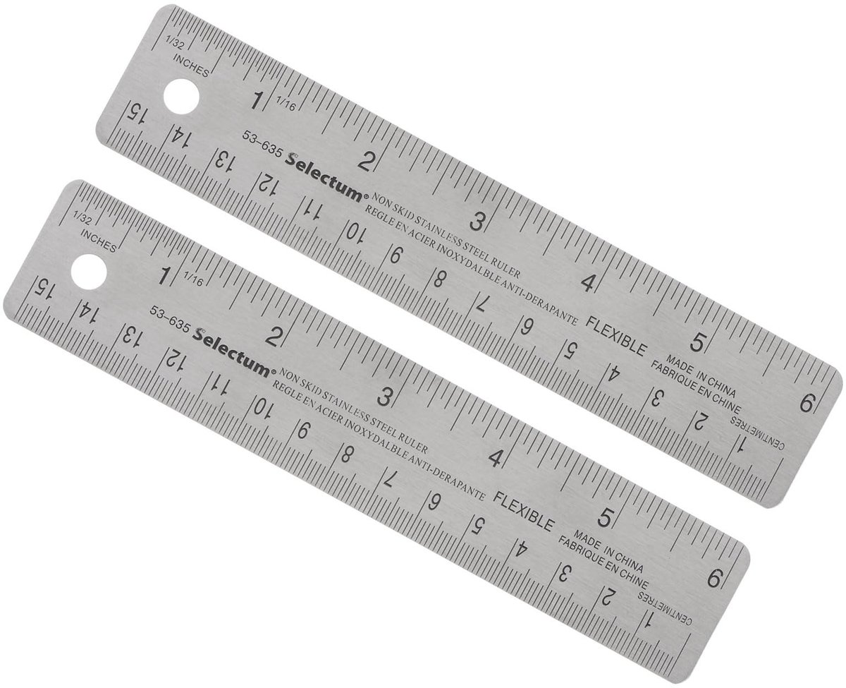 Dailygoods- Liniaal 15 cm - Roestvrij Stalen Dubbelzijdig - Antislip Achterkant - Architectonisch Ontwerp - Duurzaam en Corrosiebestendig - Meetlat