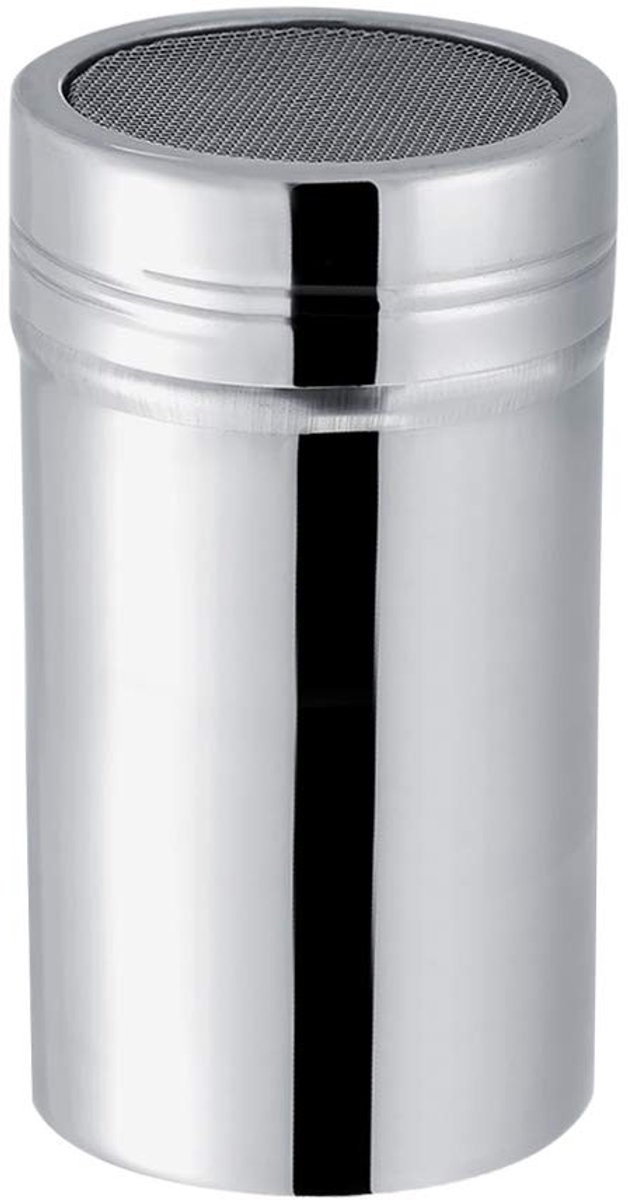 Dailygoods- Shaker Roestvrij Staal - Poedersuiker/Chocolade - Bloemzeef - Stofdicht Deksel - Duurzaam - Eenvoudig te Reinigen - Poedersuikerzeef