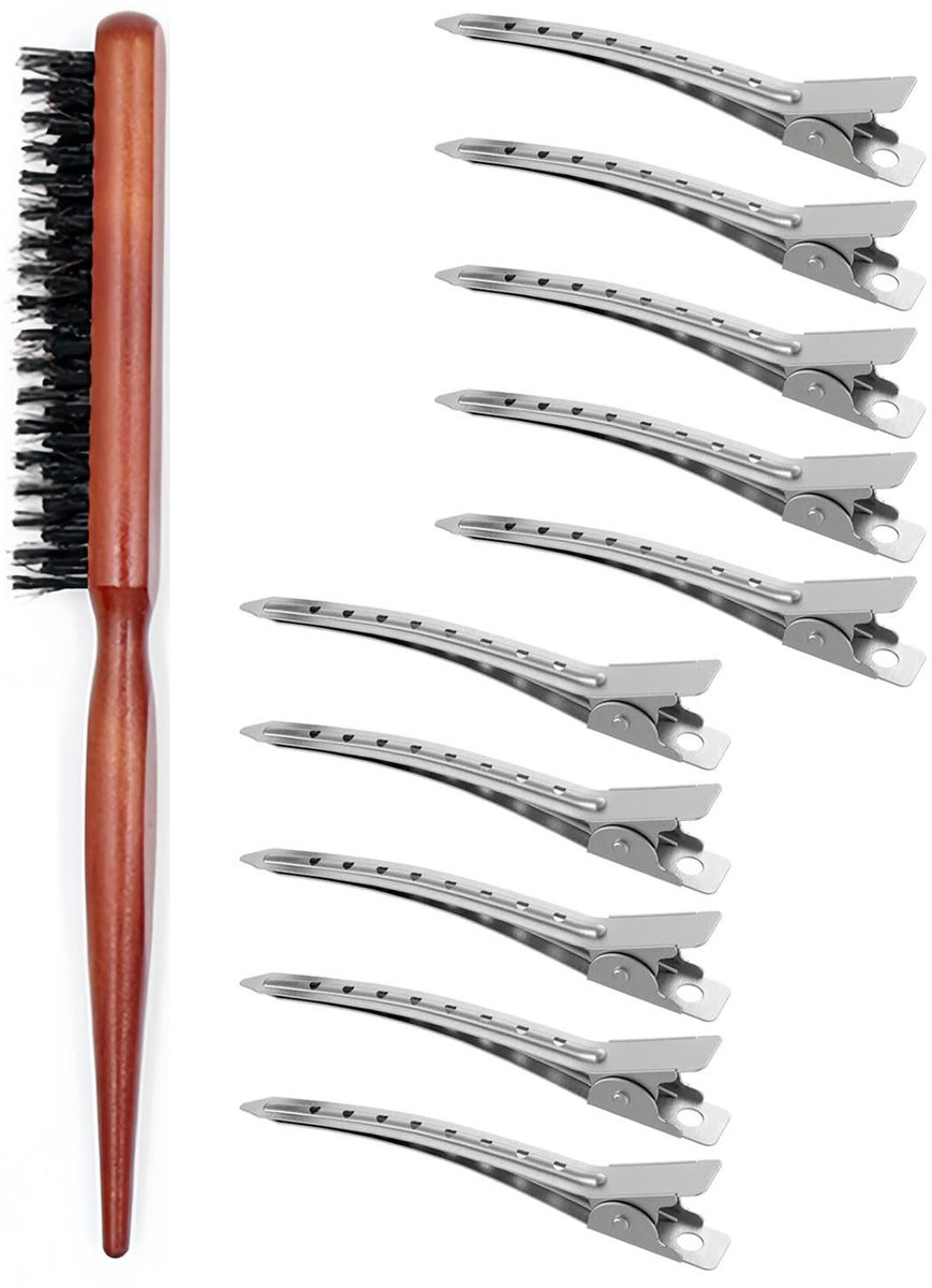 Dailygoods- Haarborstel Zacht - Natuurlijke Wildzwijnharen - Hoogwaardig Beukenhout - 240 mm - Vermindert Haarbreuk - Massage Hoofdhuid - Kam