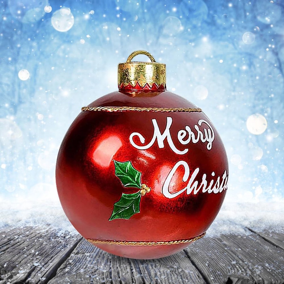 Dailygoods- Kerstballen Grote Opblaasbare - PVC-Kerstballen - Decoratie voor Kerstboom - Haakgreep voor Ophangen - Robuust en Weerbestendig - Kerstdecoratie