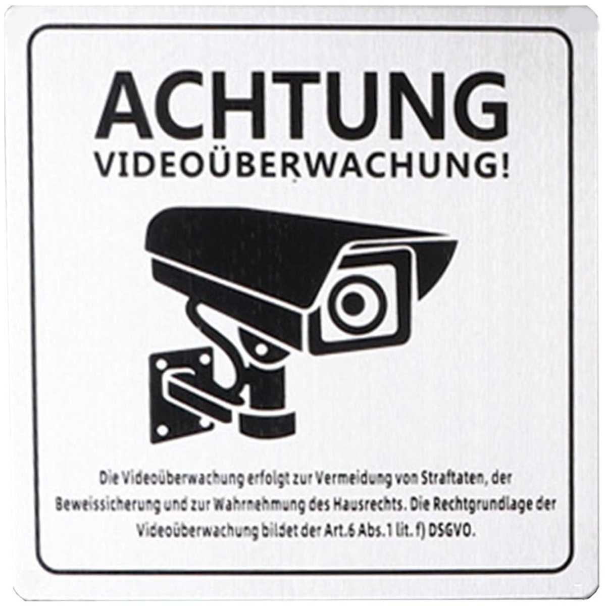 Dailygoods- Videobewaking Bord 12 x 15 cm - Schild Camerabewaking - Privé Grondborden - Waterdicht - UV-Coating - Efficiënte Waarschuwing - Waarschuwingsbord