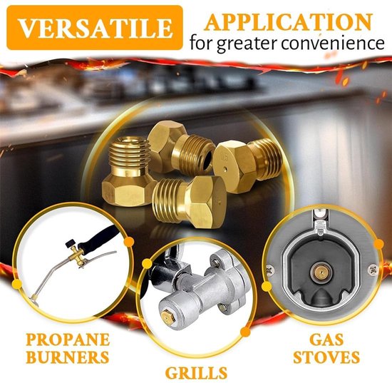 Dailygoods- Gasfornuissproeiers 5 Stuks - Vervangende Mondstukken - LPG-Ombouwset - Messing Brandersproeiers - Duurzaam Materiaal - Hoge Temperatuurbestendigheid - Brandermondstuk van Dailygoods — afbeelding 2