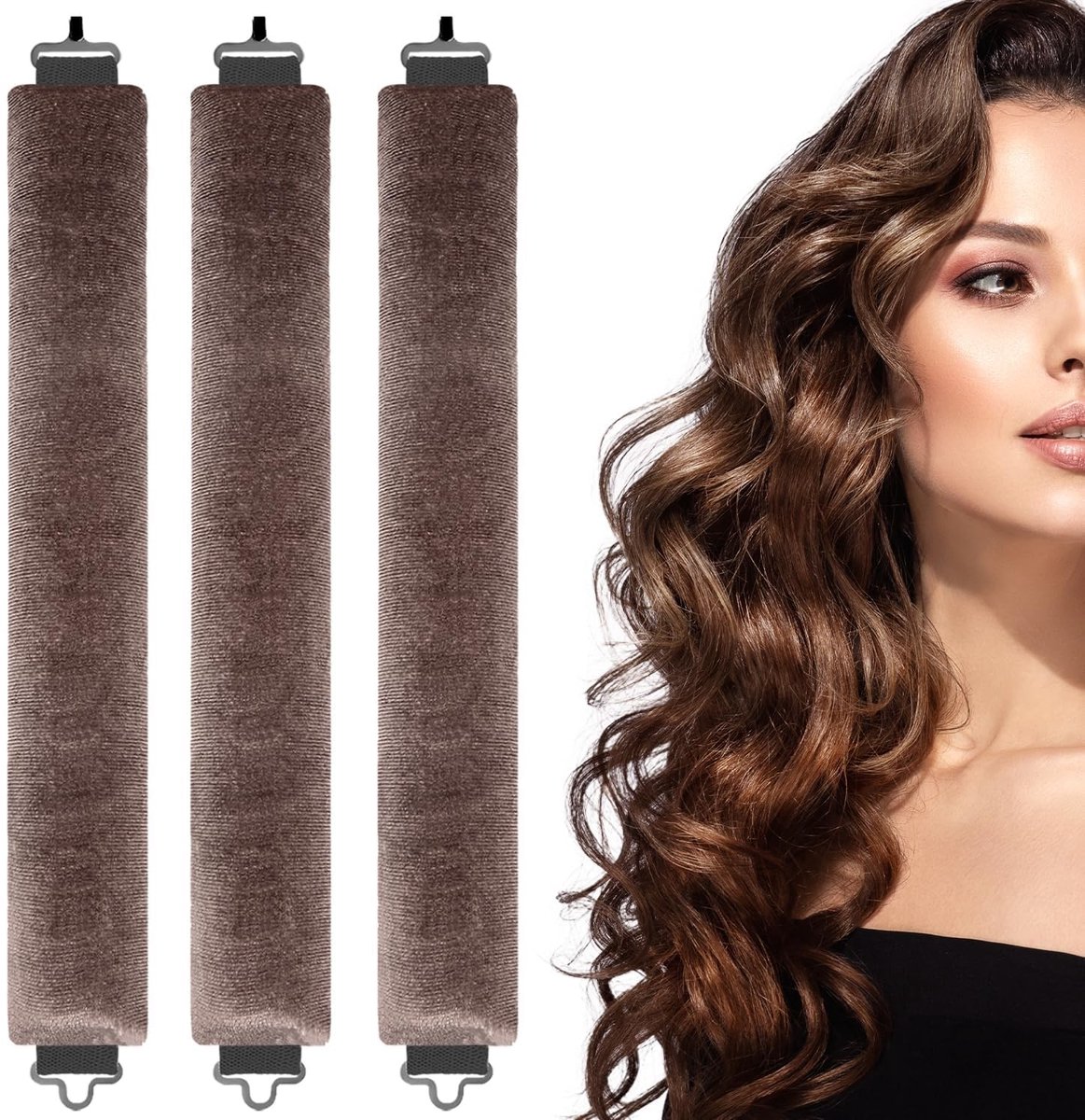 Dailygoods- Krulspelden Warmteloos - Haarrollers - Haarkrulspelden - Nachtelijke Krullen - 3 Stuks - 29 cm/11,4 inch lengte