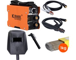 Kibani Lasapparaat MMA160 incl. 1 kg laselektroden - Elektrode Lasapparaat tot 3.2 mm - IGBT-Inverter-Technologie - Compact en Lichtgewicht - Elektrisch Lasapparaat 220V - MMA / Stick