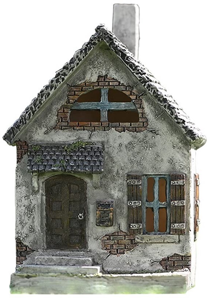 Dailygoods- Feeënhuis 14 cm - Miniatuur Tuindecoratie - Harsmateriaal - Slijtvast - Corrosiebestendig - Creatief Landschap