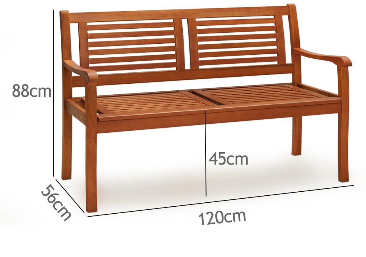 Casaria Tuinbank - Eucalyptushout 120x56x88cm - FSC®-gecertificeerd