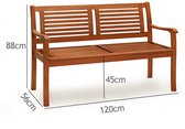 Banc de jardin Monzana - Eucalyptus - bois dur - 120cm